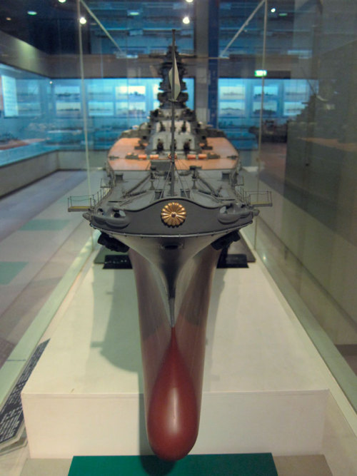 Scale model of the famous warship Yamato. Odaiba Maritime Museum, Tokyo, Japan