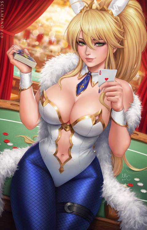 youngjusticer:  Strip poker, anyone?Bunny, by Mirco Cabbia.