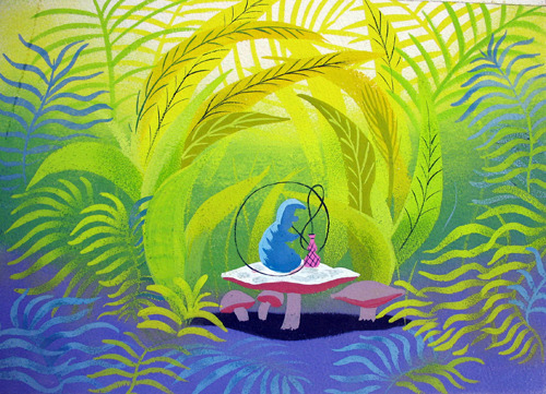 animationandsoforth:Alice in Wonderland concept art by Mary Blair