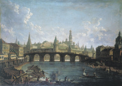 Fëdor Alekseev (also spelled Fyodor Alekseyev; Saint Petersburg, 1753 - 1824); View of the Kremlin and the Kamenny Bridge in Moscow, beginning of 19th century; oil on canvas