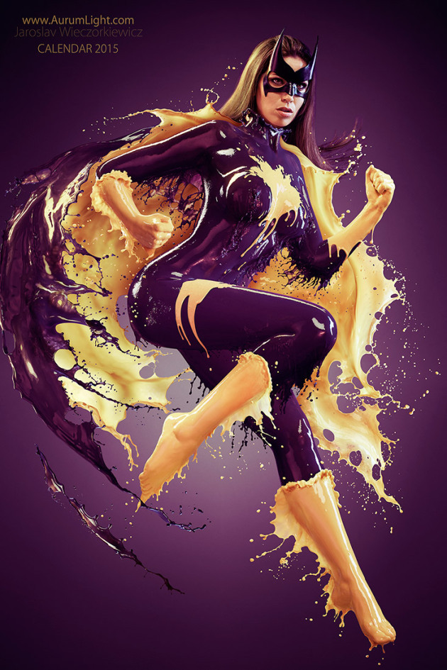 corsetcrazys-blog:  lordwanjavi:  Famous superheroines wearing suits made of liquid