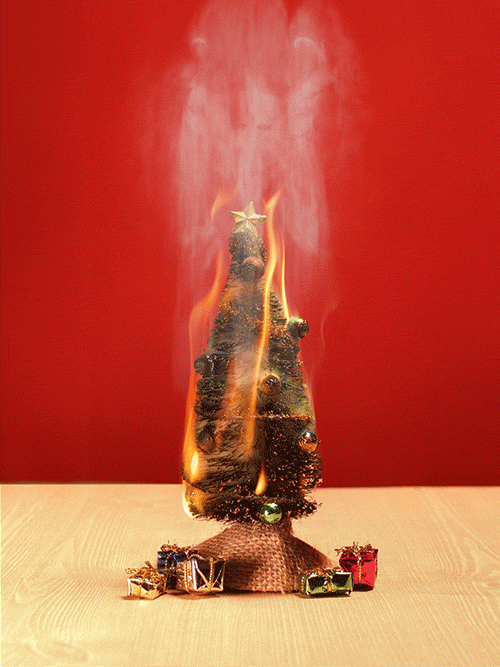 Burning Christmas Tree Gif - canvas-canvaskle