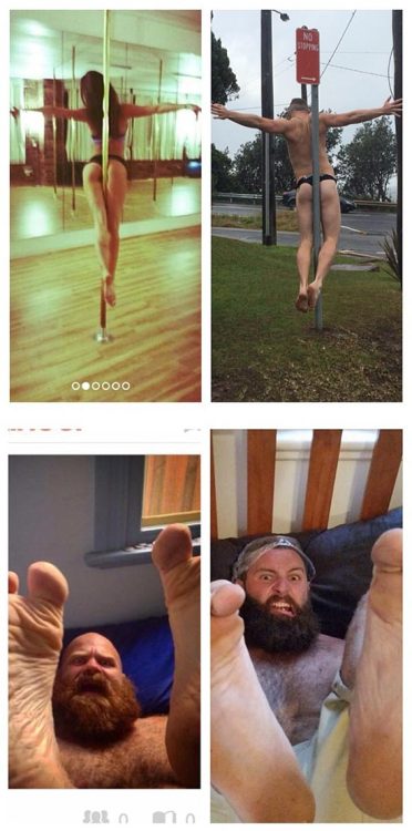 iraffiruse:  Guy goes on tinder and copies pics