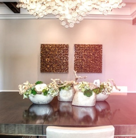 Enclosed - Transitional Dining RoomInspiration For A Sizable, Enclosed Dining Room Remodel With Metallic