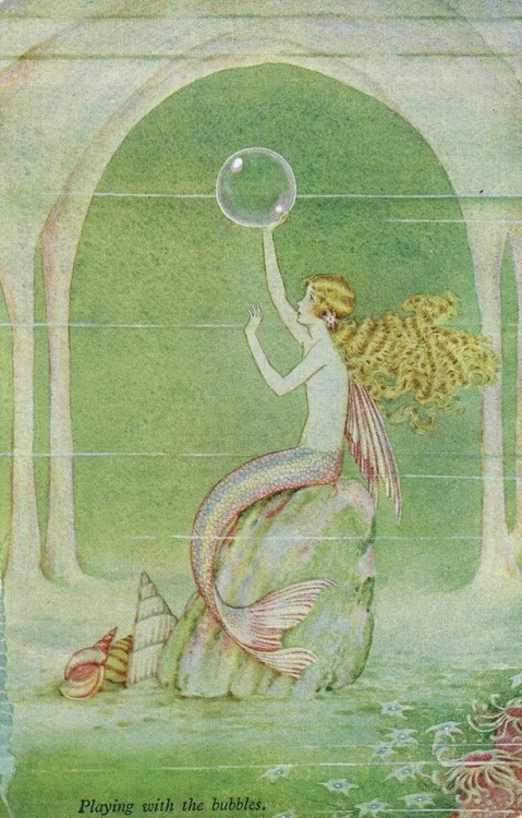 Elves and Fairies. Series n° 73Vintage postcard.From “Bunny and Brownie.” by Ida Rentoul Outhwaite.A