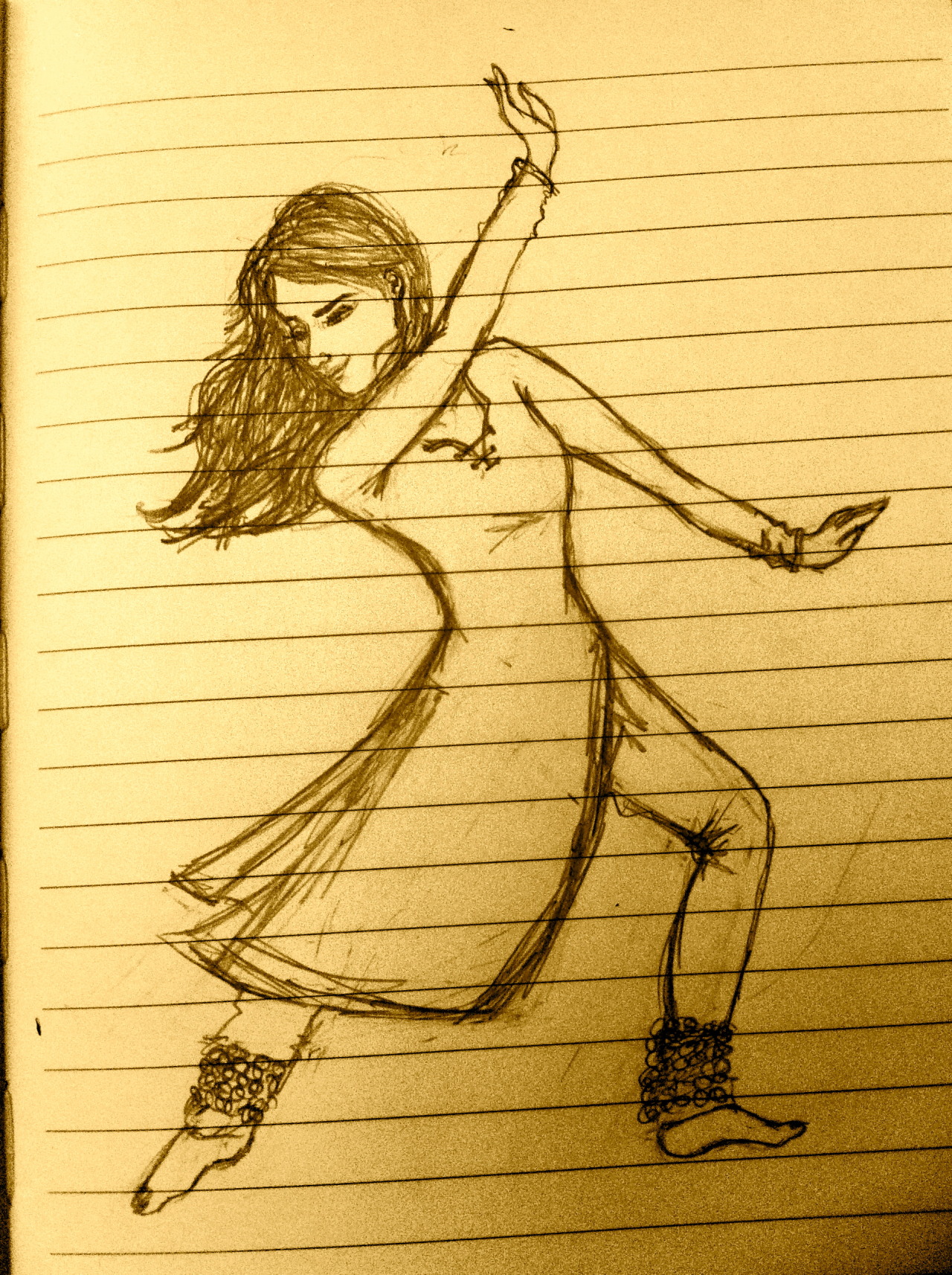 Kathak  How to draw classical dancer girl  Quick draw  YouTube