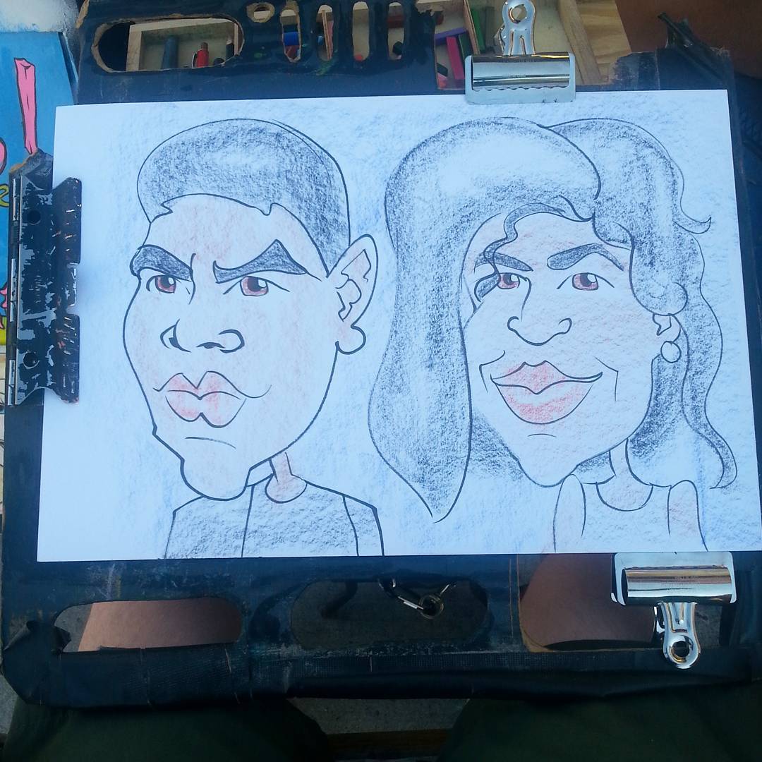 Drawing caricatures at Dairy Delight today!  #mattbernson #caricaturist #artofinstagram