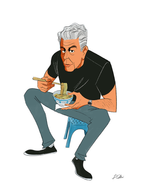 domcelliniartblog: When asked his favorite food by Bone Appetit Magazine, Anthony Bourdain said &ldq