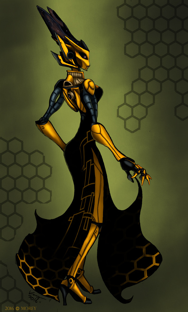 axisdesai:  Commish for @scylenara of her adorable bee bot.  &lt;3  was fun