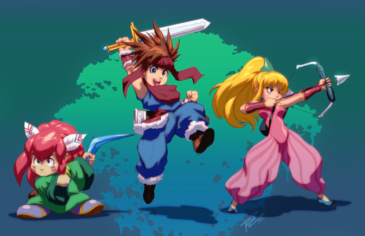 fantasyanime:  Secret of Mana fan art 😄Art 1 source  Art 2 source  Art 3 source