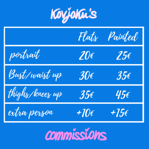 [COMMISSION INFO UPDATED ] reblogs very much appreciated!! hello!! i’m updating my commission 