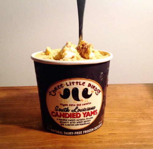 If you need a vegan ice cream fix, try South Louisiana Candied Yams, a seasonal flavor by Three Litt