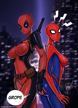 sgeewiz:  Deadpool And Spiderman Genderbender