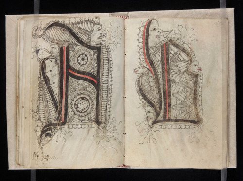publicdomainreview:Pages from a 16th-century pattern book for scribes created by Gregorius Bock. See
