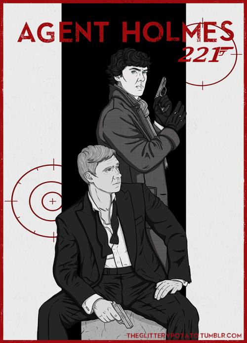 theglitterypotato: FINALLY MY COVER FOR AGENT HOLMES IS DONE! Agent Holmes is a Secret Agent/Bond ty