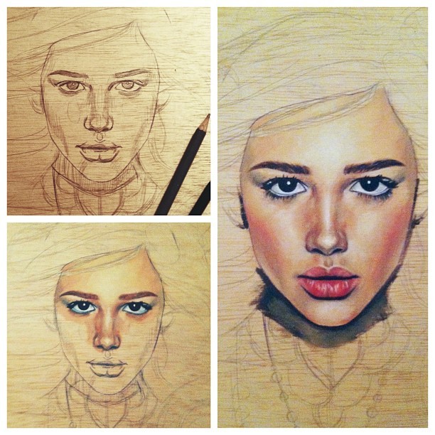 eatsleepcreaterepeat:  I had an itch to oil paint.. Some progress pics  Wow