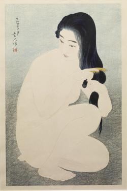 Torii Kotondo, Kamasuki (Combing her Hair),