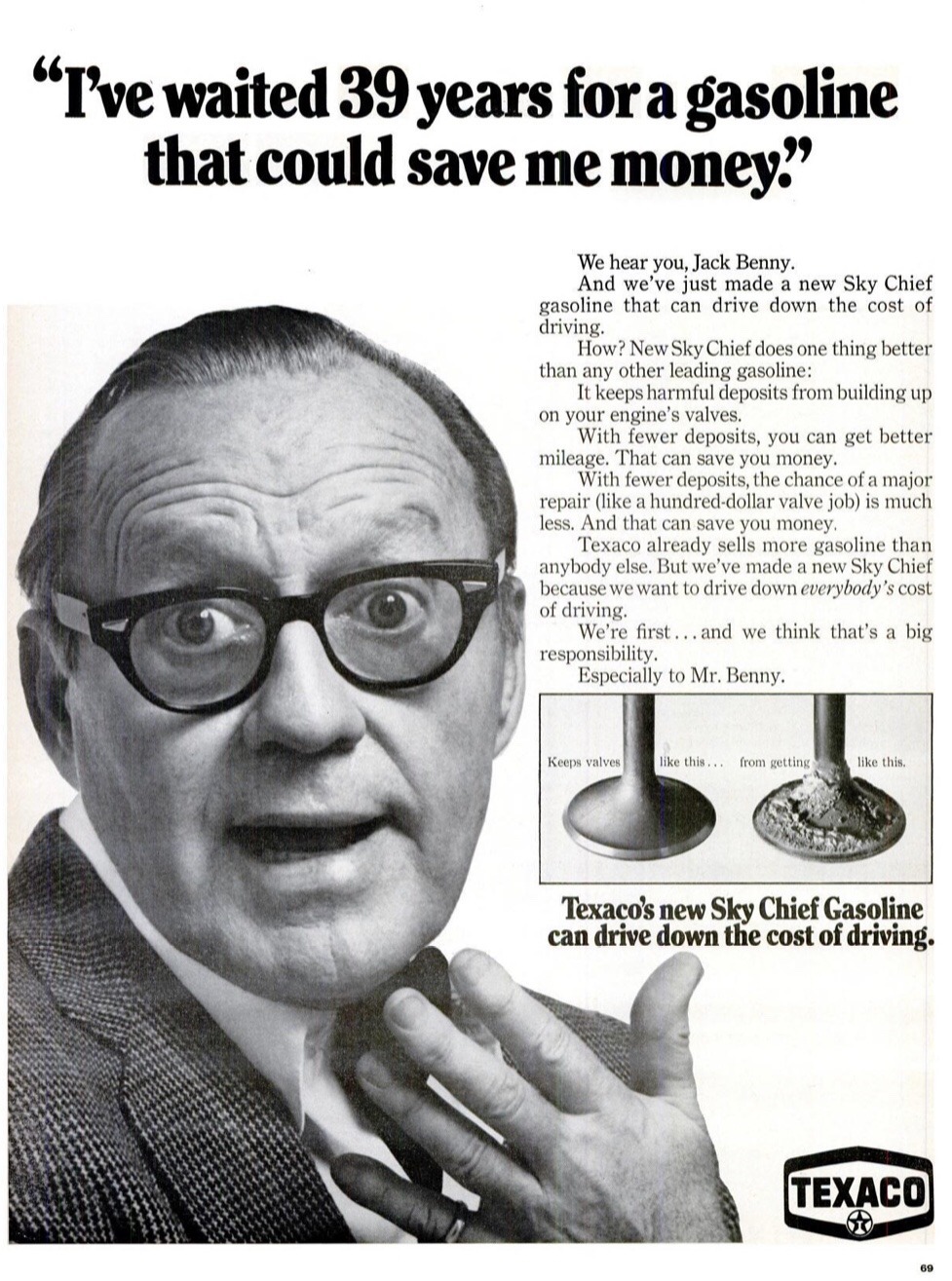Vintage Ads — 1968 Texaco ad featuring Jack Benny