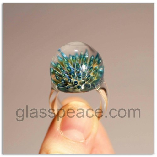 Sea anemone glass ring by Allison Hill ~