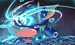 alternative-pokemon-art:  Artist Greninja using Water Shuriken by request. 