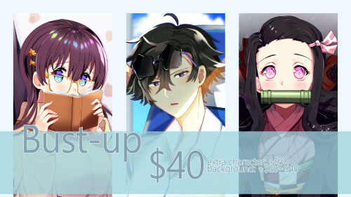 aionyan:2020′s commissions sheet ♥! My second income to pay all my bills are my commissions so reblo