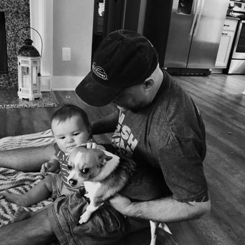 <p>I love everything happening in this picture. My grandson is joyful and curious. My husband is a straight up baby whisperer. Duke the part chihuahua is giving fierce side eye. #sundaycoleday #grandson #nooneknowswhatthisdogis  (at Greenbrier, Tennessee)</p>