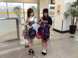 marikosamadaisuki:  Shimazaki Haruka and Kawaei Rina at Handshake Event in Taiwan. Paruru isn’t “salty” at all at there.