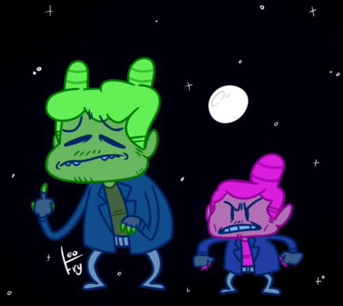 So, while scrolling through Tumblr i found some renditions of the Mooninites, Ignignokt and Err, fro