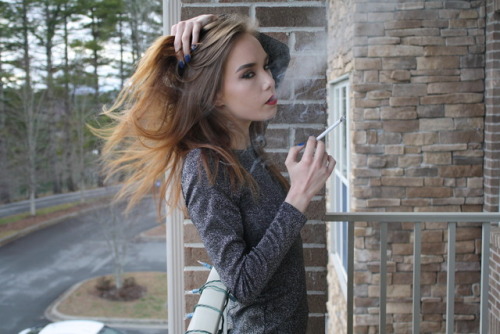 leathersmoke81: Lacey - another VS120! Sexy smoking, sexy hair, sexy eyes!  Hot