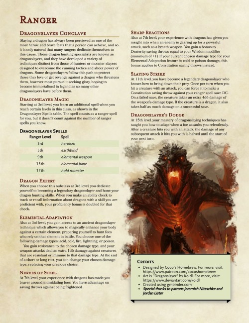 This is my second ranger subclass, but this time I tried to make something more in line with the new