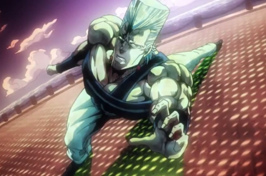 psiduk: psiduk:  theyre called stand users bc they use complex and improbable stances to confuse and defeat their enemies      believe it or not this man is telling a story  