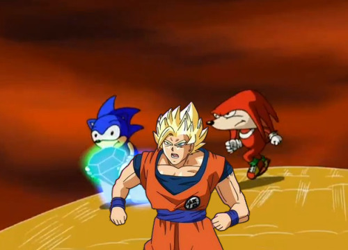 endshark:  8bitrevolver:  endshark:  I couldn’t help myself guys, these were just TOO PERFECT I HAD TO MAKE THEM.Edit: Added one more for good measure, SMALL GOKU AND SMALL KNUCKLES TEAM UP.  I just saw this on Facebook and RUSHED to your tumblr to