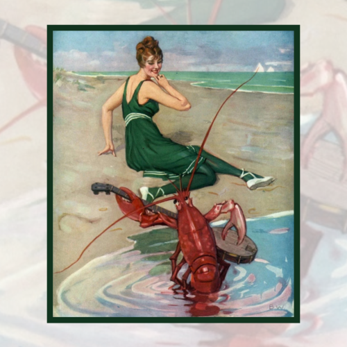Here is a customer favorite: The Lobster serenade from the June 20, 1914 cover of Puck magazine. A b