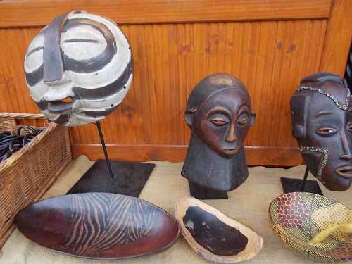 African art - sculptures sold on a market.