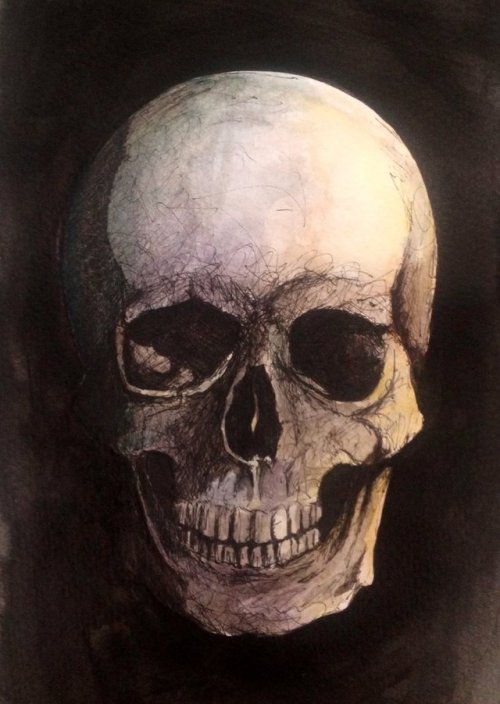 ubernoir:Watercolor Skull by LordColinOneal on DeviantArt