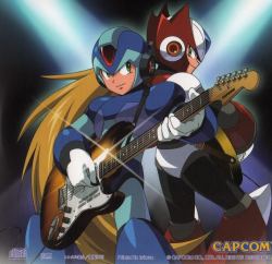 cyborgraptor:  beaches-n-shores:  rafaelneko:  The ROCKman!!  this is hands down my favorite picture of X and Zero ever  I like how the guitar has all of this detail compared to X and ZeroAlso it looks like they’re about to buttbump 
