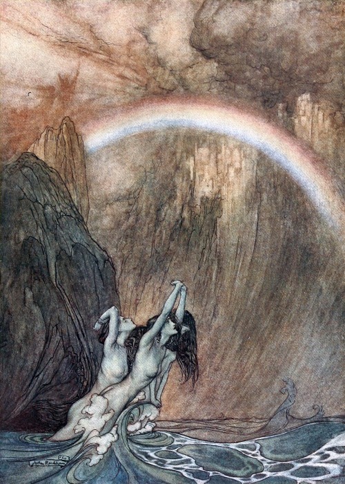 magictransistor:Arthur Rackham, The Rhinegold & The Valkyrie [Richard Wagner], 1910.