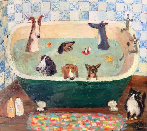 womansart:Vanessa Cooper (Contemporary British Illustrator) Bath Time