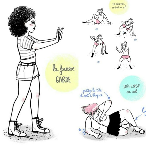 Some self defense tips published in Simonæ, a new feminist webzine for which I’m illustrating articl