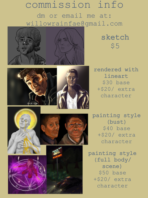 ididit-allofit-foryou: My commissions are open! You can DM me or email me if interested at willowrai