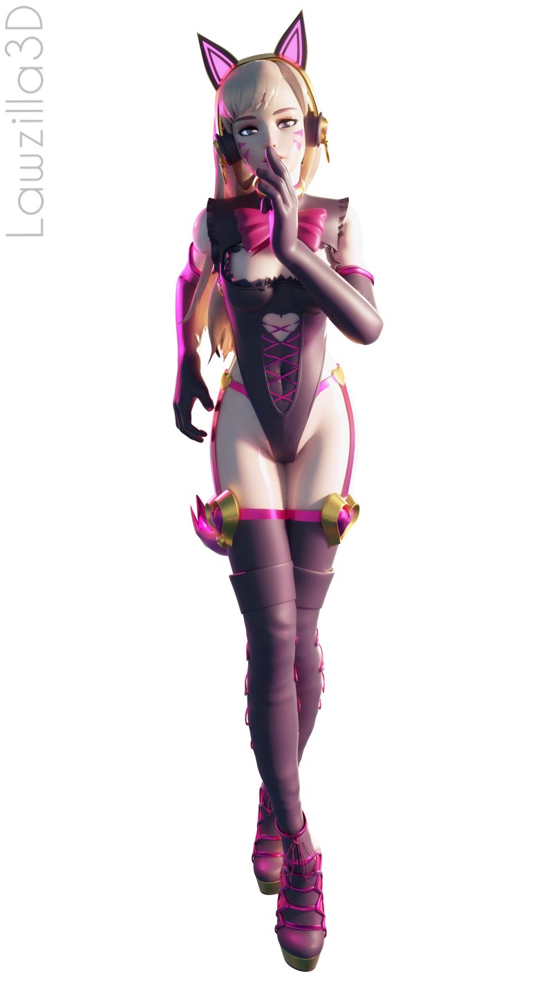 lawzilla3d:  And it’s finally done! Finished the Black cat D.va pack :3Hi-res +