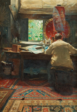 gandalf1202: Henrik Nordenberg - The Artist’s Studio [1891] on Flickr. Henrik Nordenberg (1857 - 1928) was a Swedish artist. [Bukowski’s Autumn Classic Sale, Stockholm - Oil on canvas, 56 x 39.5 cm] 