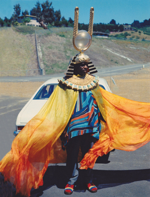 mierdadevida:  Sun Ra on location in California for Space is the Place,early 1970s 