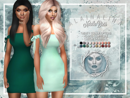 alaina-lina-cc: Natalka Dress • Strapless mini dress with bow details • New mesh • Tw