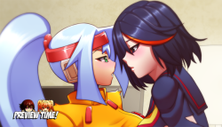 jadenkaiba:   “They’re really soft~!”Commission for candescencearia Ashe from Rockman/Megaman ZX and Ryuko Matoi from Kill la Kill   FULL VERSION AT MY PIXIV ENJOY :) ——————————————————————————————————-