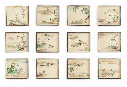 heaveninawildflower:   Earthenware   Plates with Paintings of the Twelve Lunar Months and Poems (Japan, early 18th century) by Ogata Kenzan (Japan, 1663-1743).Images and text courtesy LACMA.