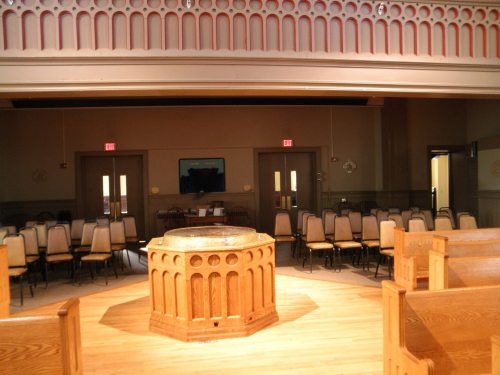 Before and After:  The relocated baptistery at the Church of St. Stephen in Minneapolis, 2012. As pa