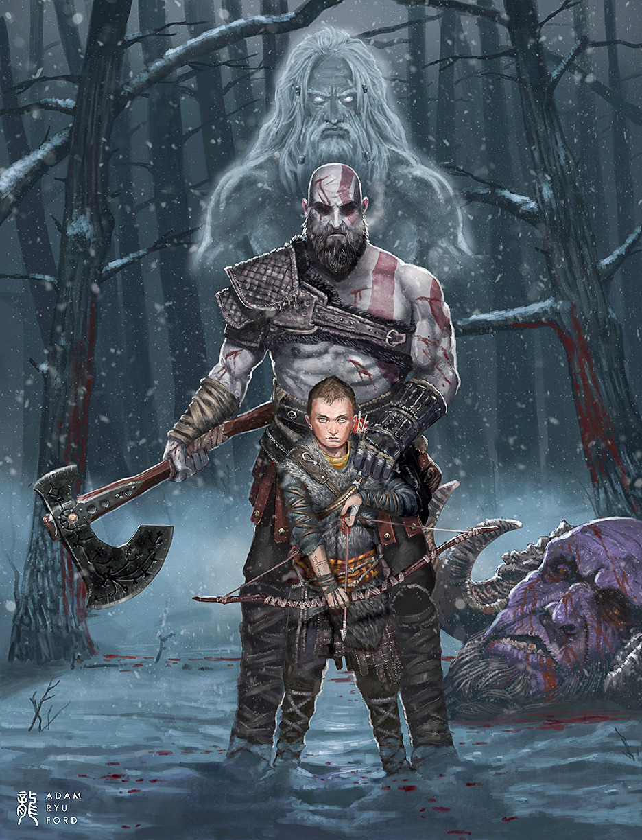 adamryuford:God of War fan art. This was by far my favorite GoW title. What is your