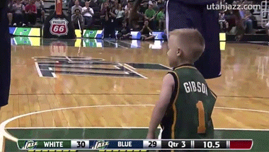 onlylolgifs:  Gibson, who was diagnosed with acute lymphoblastic leukemia in 2012,