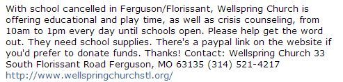 mercuryacejones:  Latest positive news out of Ferguson. Community coming together.